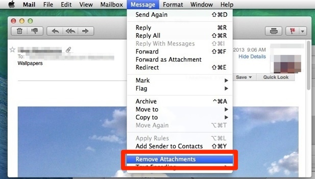 Rimuovi gli allegati dalla posta elettronica in Mac OS X