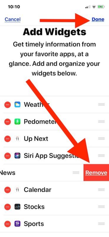 Come rimuovere un widget dalla schermata del widget Oggi su iPhone o iPad