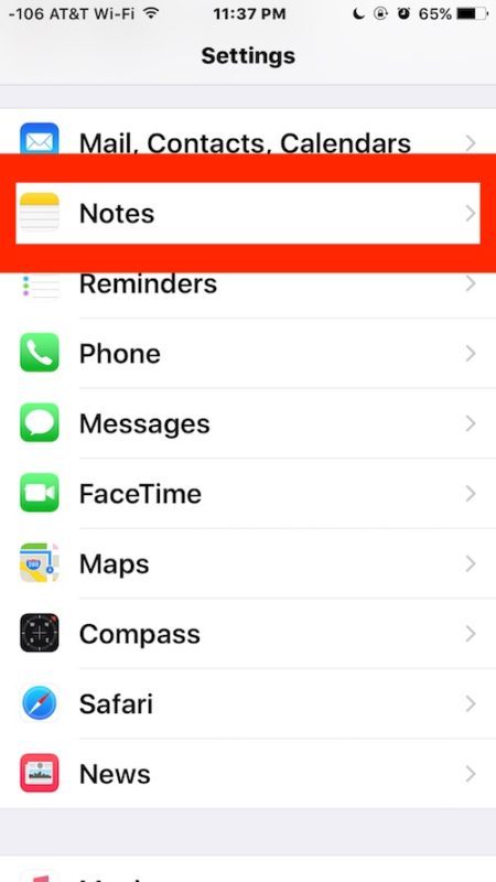 reimpostazione della password di Notes in iOS