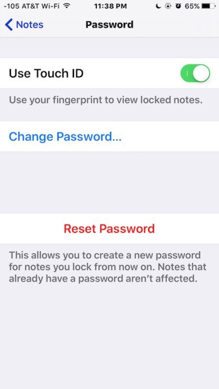 Come resettare la password di Notes in iOS