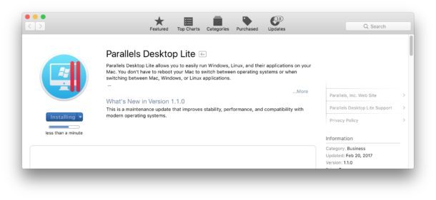 Scarica Parallels Lite dal Mac App Store