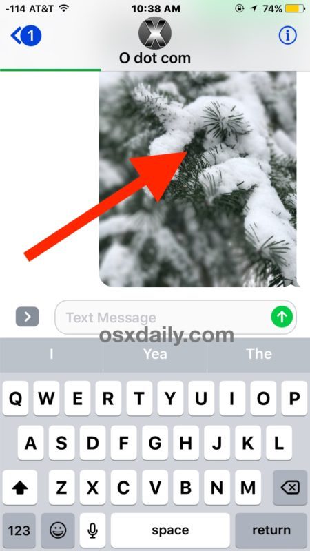 Salva un'immagine da Messaggi a iOS