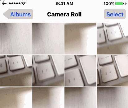 Seleziona più foto velocemente in iOS con un tocco e trascina il gesto