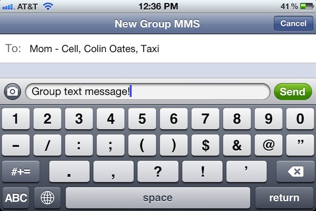 Invia un messaggio di testo di massa da iPhone