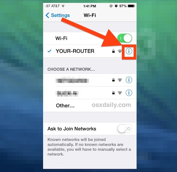 Ottieni maggiori informazioni sulla rete Wi-Fi