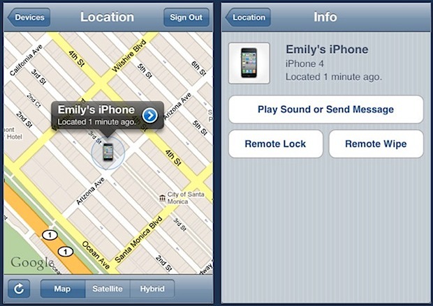 Trova la mappa e le opzioni del mio iPhone