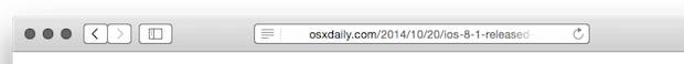 Mostra l'URL completo del sito web in Safari