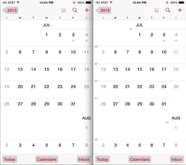 Mostra i numeri delle settimane nel calendario di iOS