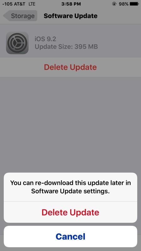 Elimina l'aggiornamento iOS per interrompere la notifica di aggiornamento fastidioso