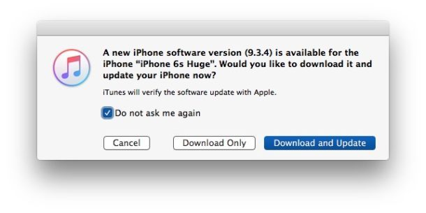 Ignora l'aggiornamento iOS e bloccalo in iTunes
