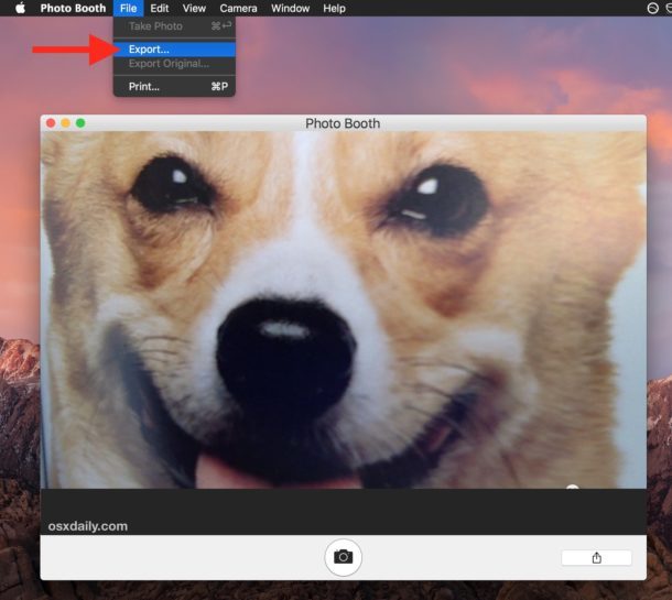 Salva un selfie dalla webcam Mac