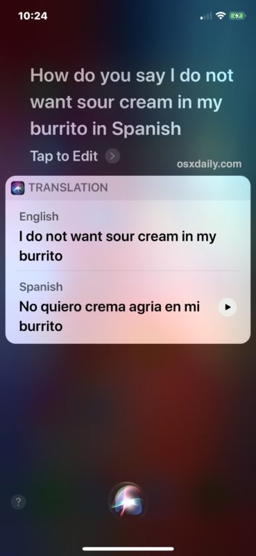 Traduzione di lingue con Siri su iPhone