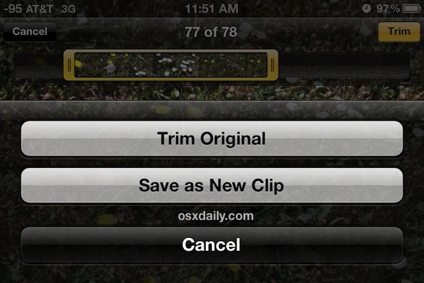Taglia video su iOS, dividi in una nuova clip o ritaglia l'originale