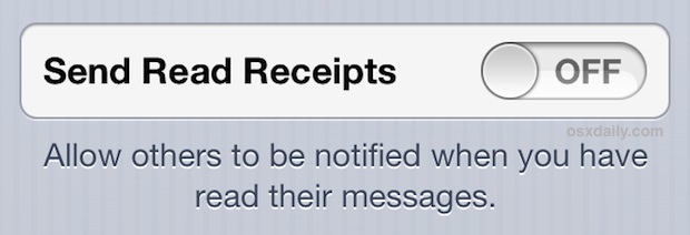 Disattiva la lettura delle ricevute nei messaggi iOS