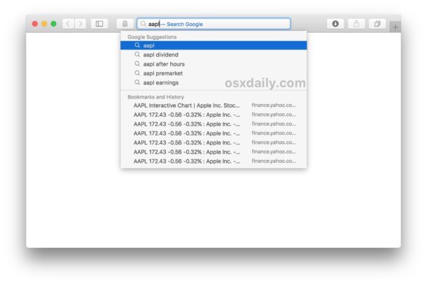 Disattiva i Suggerimenti Safari su Mac