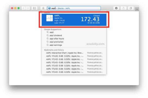 Disattiva i Suggerimenti Safari su Mac
