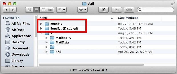 Directory e posizione del plugin di posta in OS X