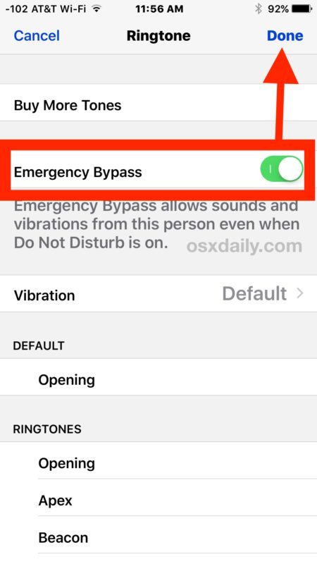 Attiva Bypass di emergenza per specifici contatti su iPhone