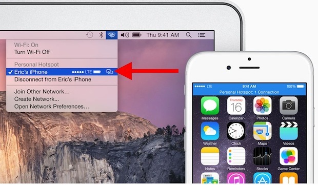 Instant Hotspot in Mac OS X e iPhone per una rapida condivisione wi-fi