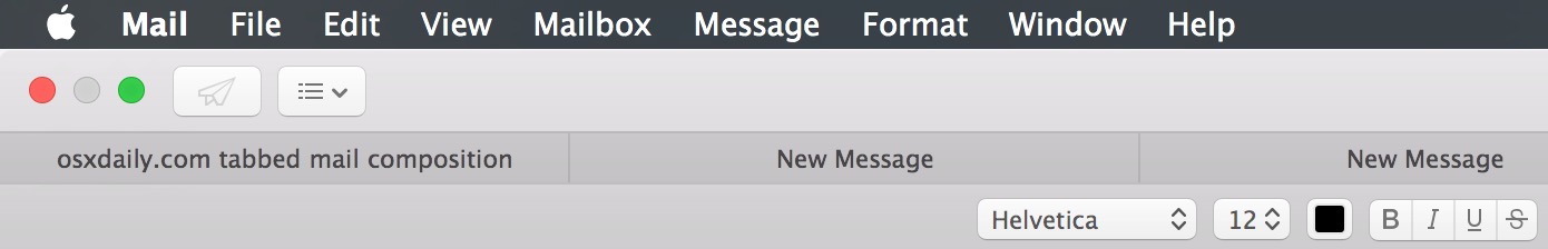 Email a schede nell'app Mail per Mac OS X