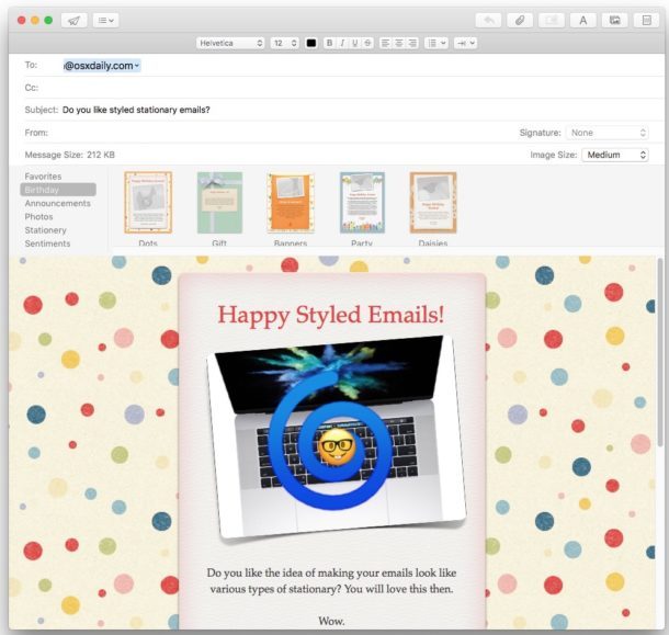 Usa elementi decorativi in ​​Mail per Mac