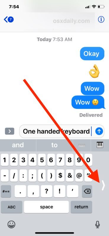 Esci dalla modalità Tastiera con una sola mano su iPhone
