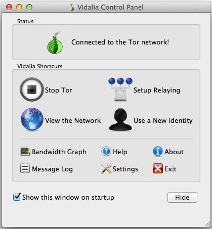 Tor Control Panel Vidalia