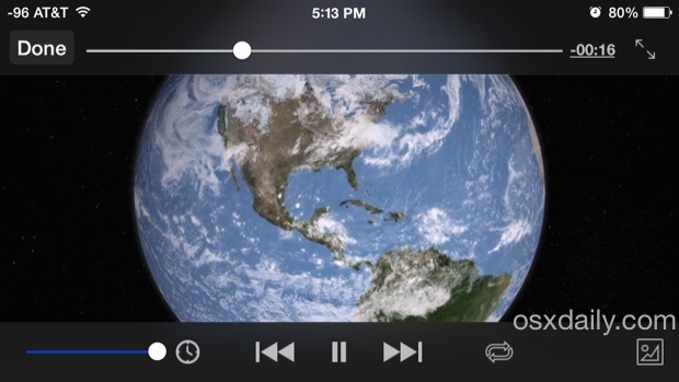 Controlli di riproduzione video VLC in iOS per la visione di film