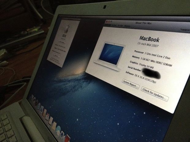 MacBook a metà 2007 con OS X Mountain Lion