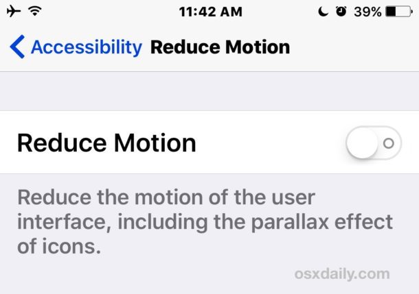 Abilita gli effetti dei messaggi disattivando Riduci movimento in iOS 10