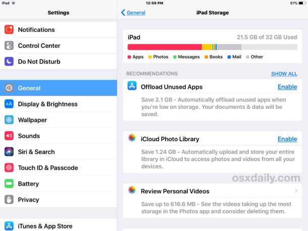 Liberare spazio di archiviazione in iOS