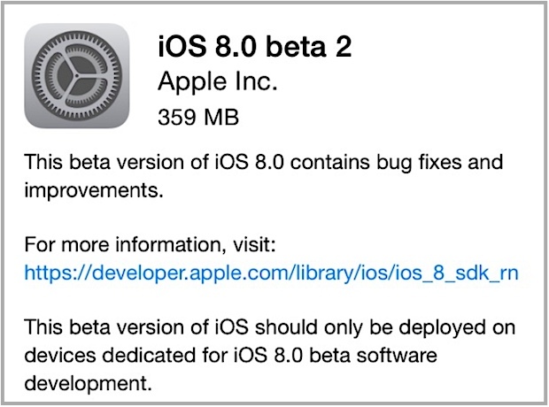 Download iOS 8 Beta 2 OTA