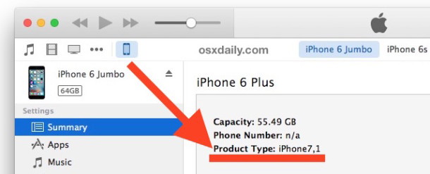 Trova il numero del tipo di prodotto del dispositivo iOS