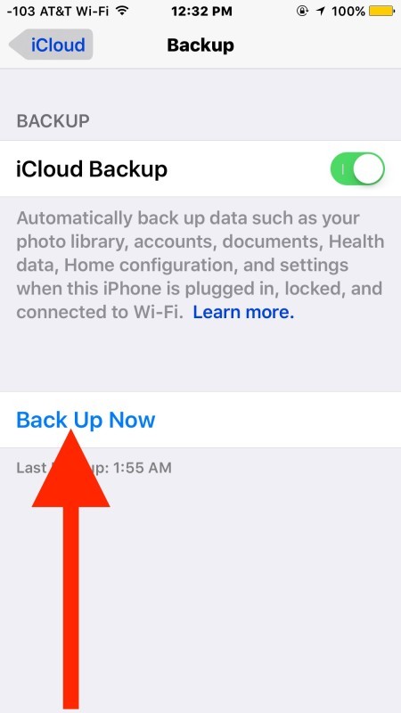 Eseguire il backup dell'iPhone su iCloud