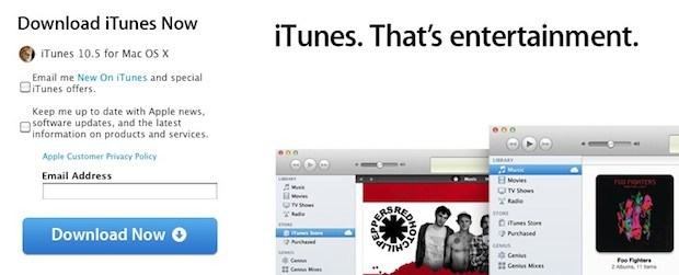 Download di iTunes 10.5 su Apple