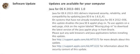 Aggiornamento OS X Java 2013-001 1.0