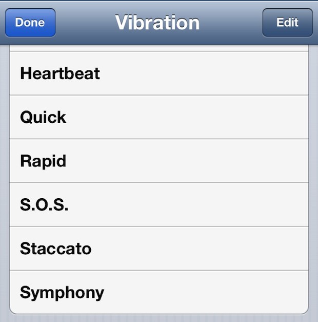 Elenco delle vibrazioni personalizzate su iPhone