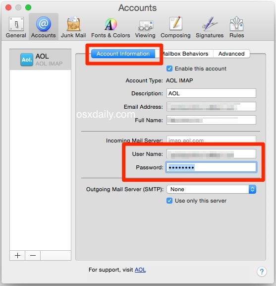 Correzione per Mail che richiede costantemente la password in Mac OS X.