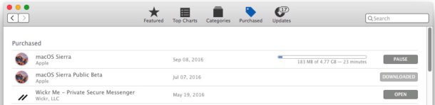 macOS Sierra GM download sul Mac App Store