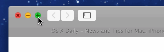 Il pulsante verde ingrandisce o schermo intero in OS X