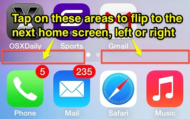 Passa alle schermate Home in iOS con un tocco