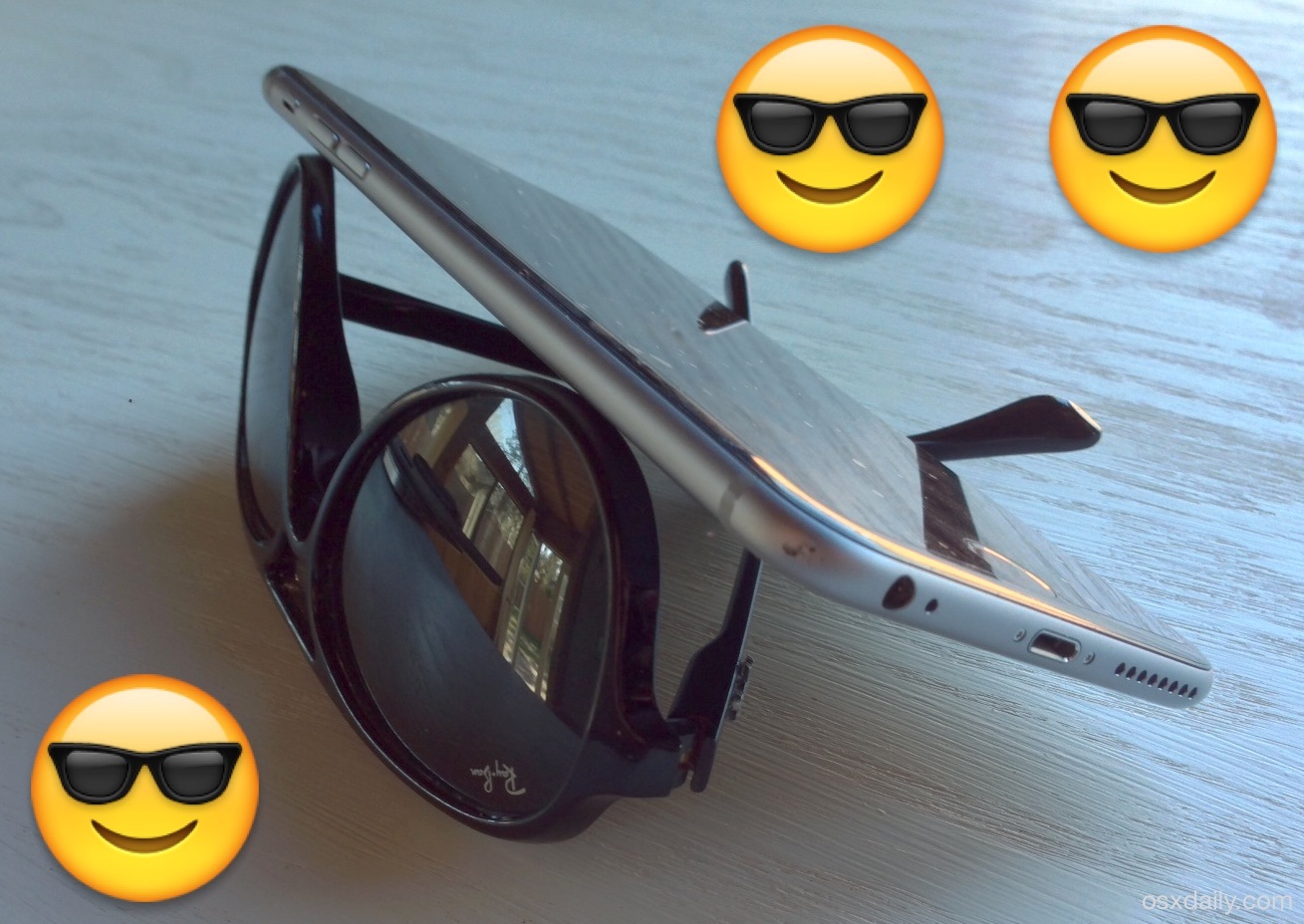 Un supporto istantaneo per iPhone con occhiali da sole, wow