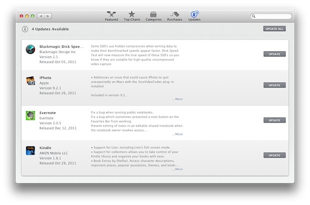 Aggiornamenti Mac App Store