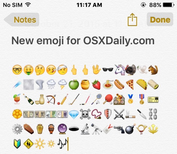 Nuove Emoji in iOS 9.1 e 10.11.1