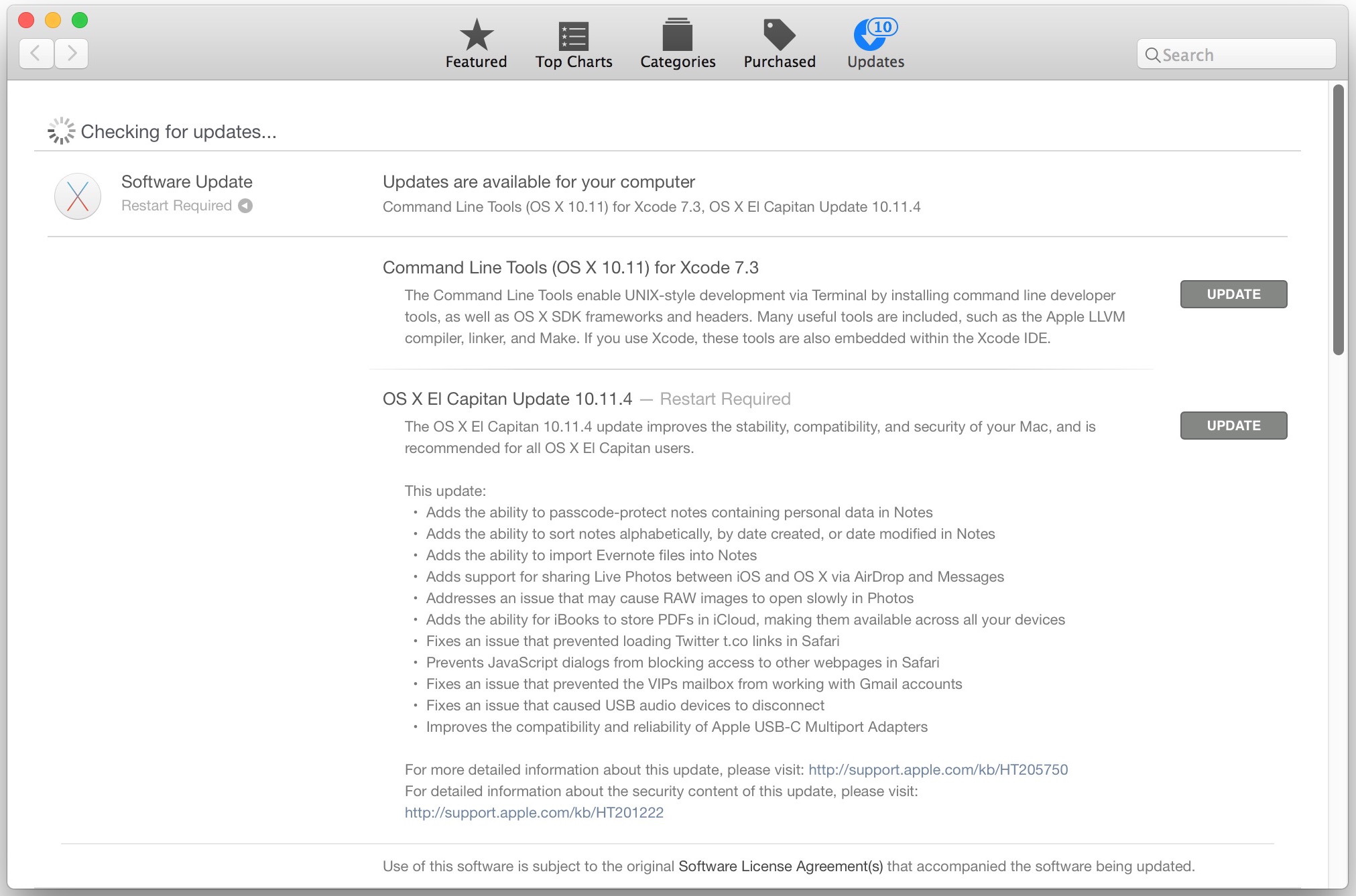 Aggiornamento OS X 10.11.4 per Mac