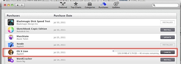 Re-download di Mac OS X Lion dall'App Store in Mac OS X Lion