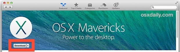 Scarica nuovamente OS X Mavericks Installer