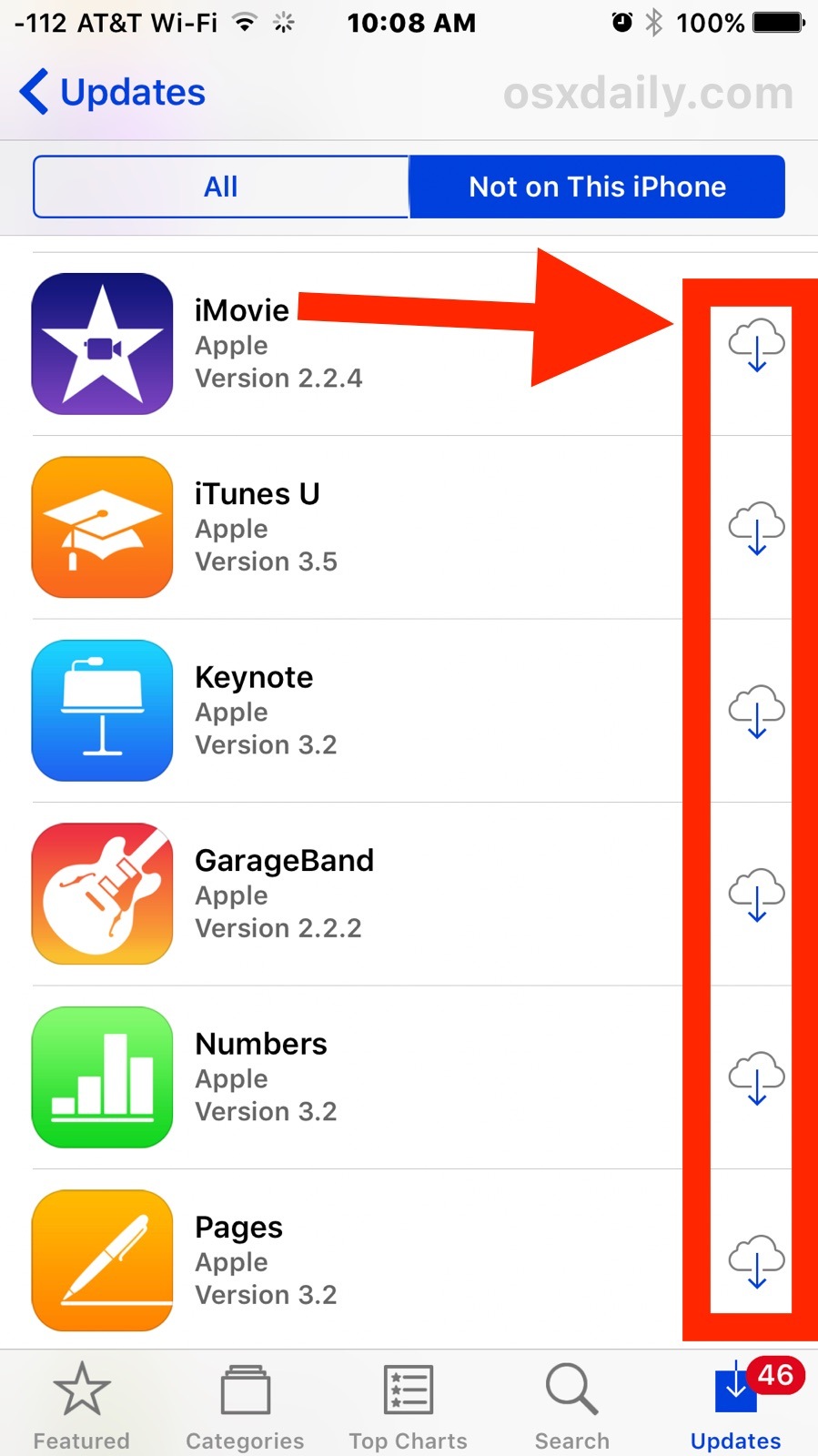Riscarica le app acquistate in precedenza che non si trovano sul dispositivo iOS
