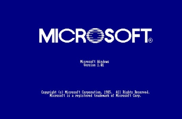 Schermata di avvio di Microsoft Windows 1.0