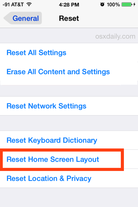Come ripristinare il layout dell'icona della schermata principale in iOS
